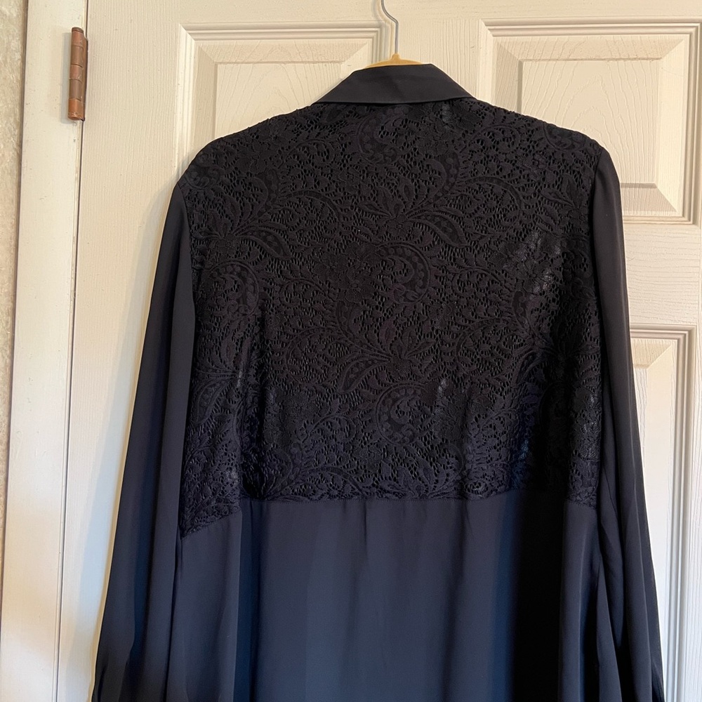 Chico's Black Blouse/Top with Lace Detail